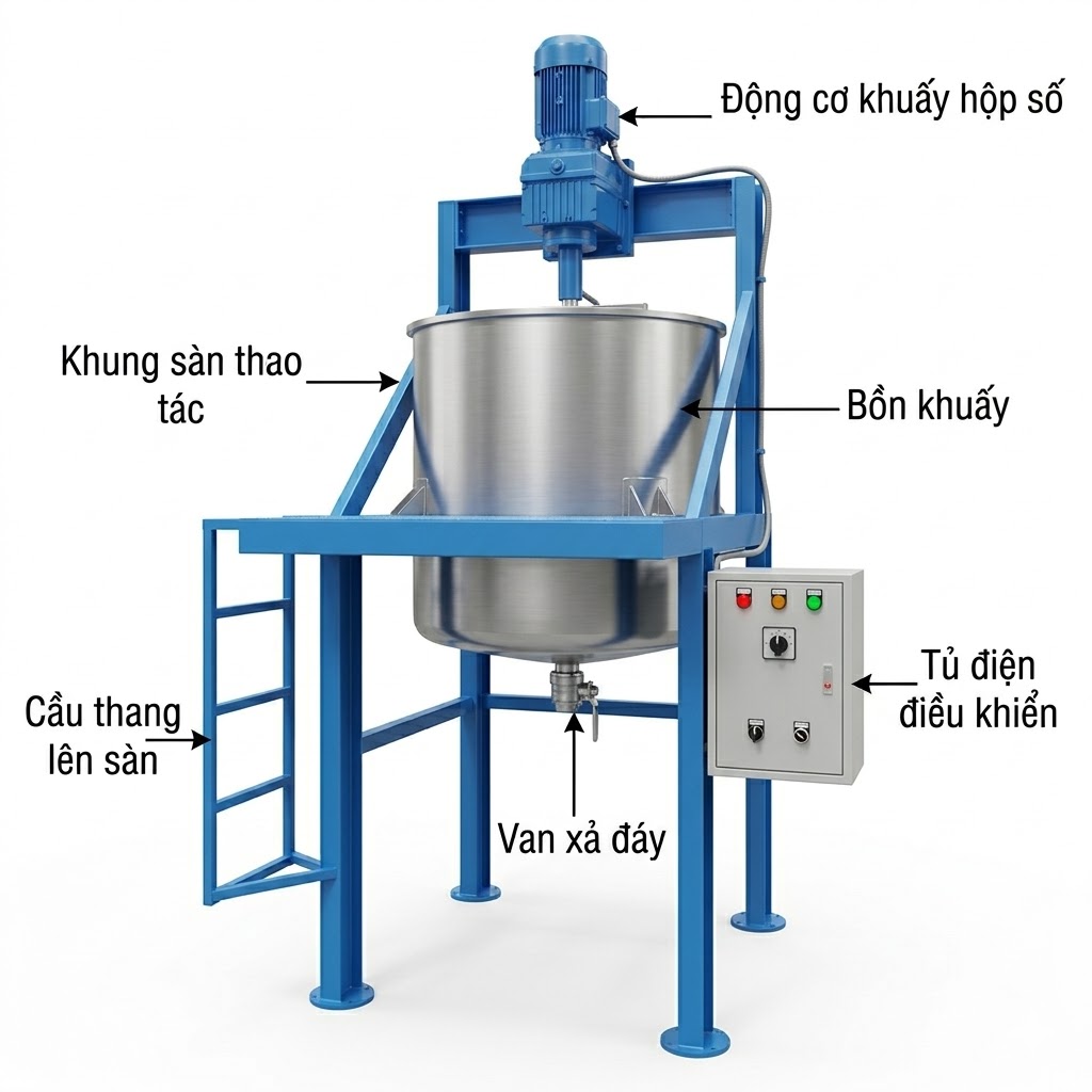 Máy khuấy sơn giả đá 1000 lít