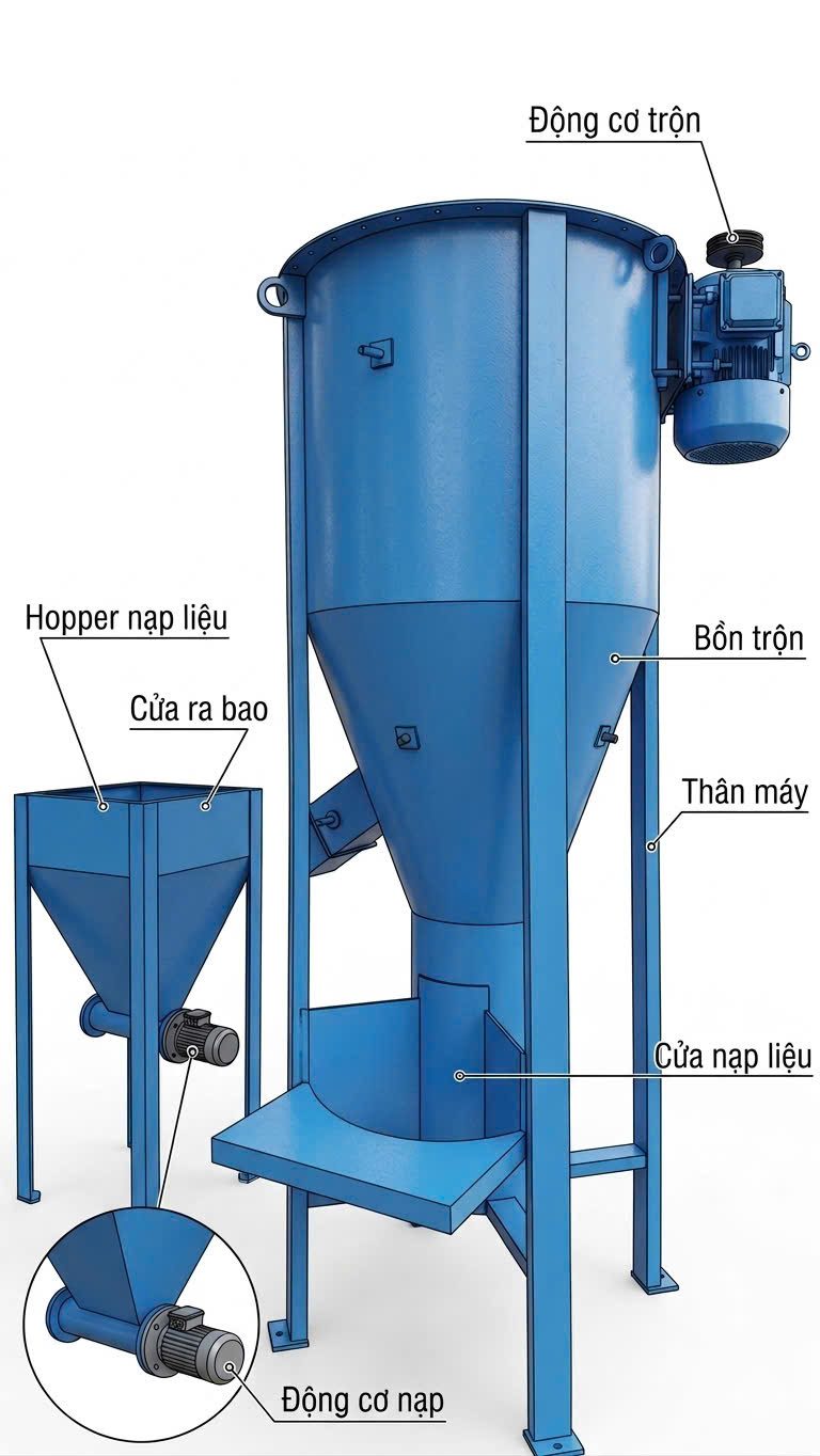Máy trộn bột bả 1000kg