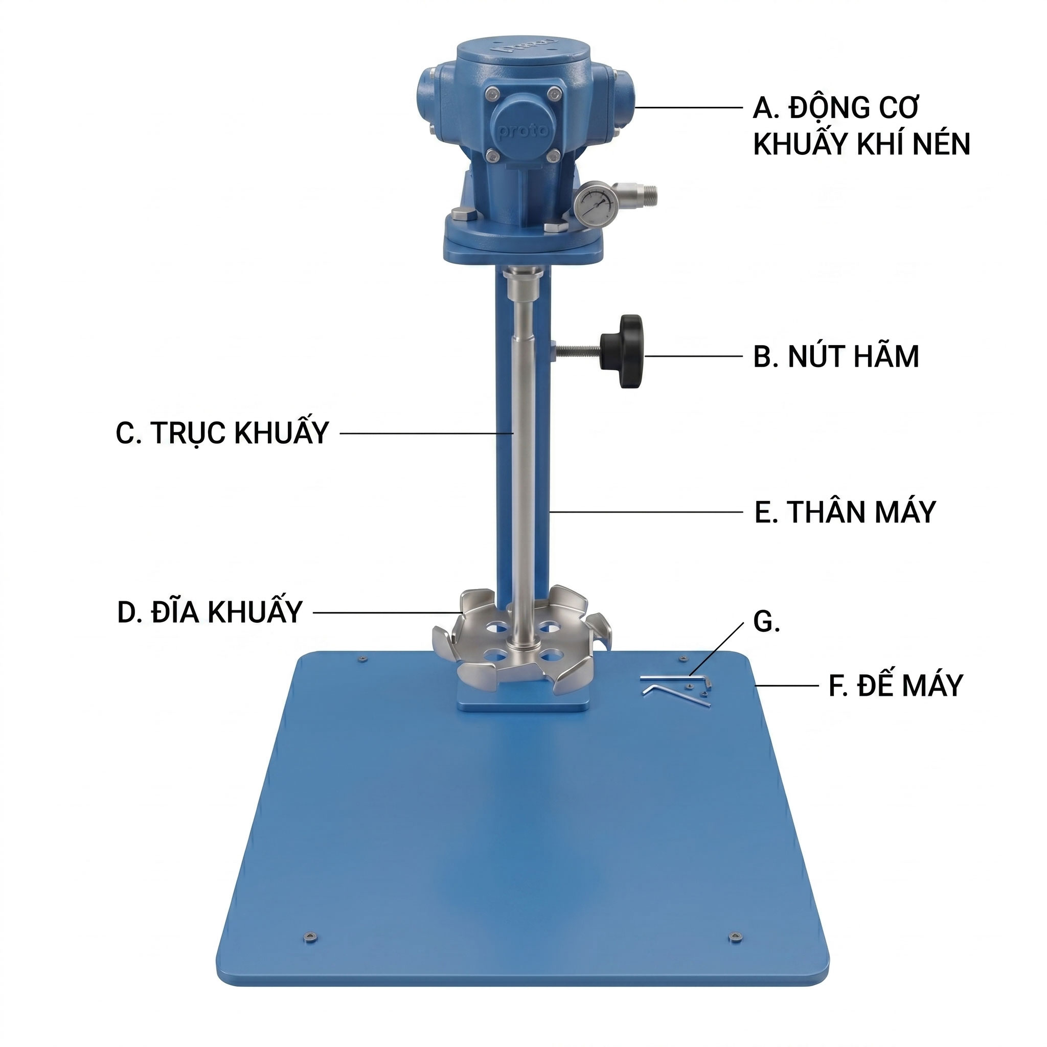 Máy khuấy mực in bằng khí nén