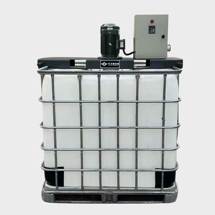 Máy khuấy phân bón dạng lỏng thùng IBC 1000 lít
