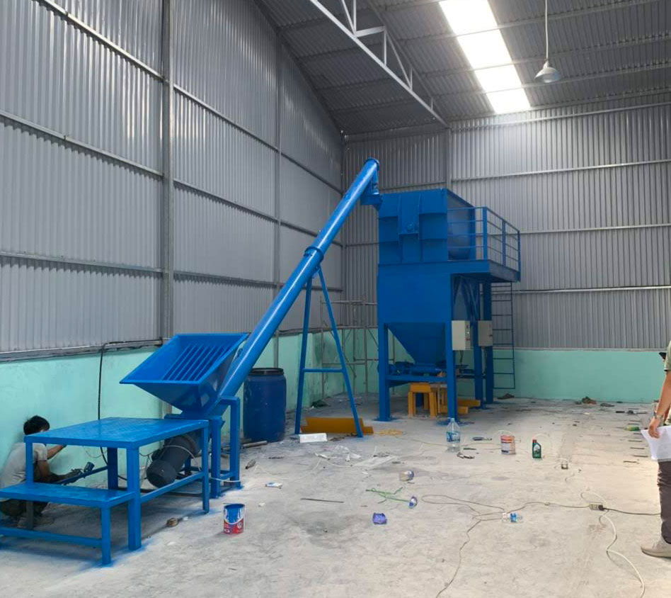máy trộn keo dán gạc vữa khô nằm ngang